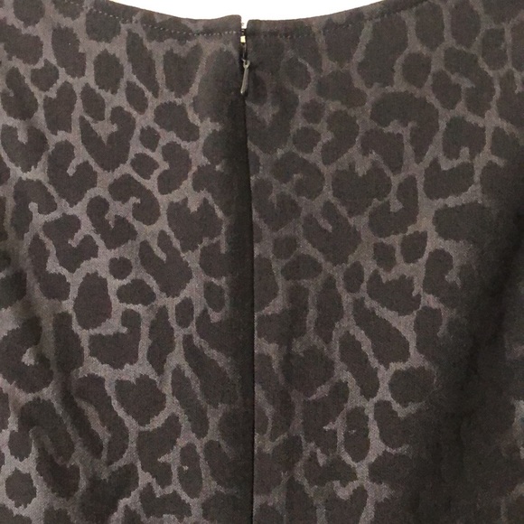 Evan-Picone Black Leopard Sheath Dress Structured Lined Buckle Detail LBD 12 NEW - Picture 4 of 14